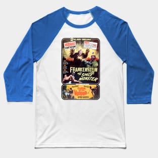 Classic Sci-Fi Movie Poster - Frankenstein Meets the Space Monster Baseball T-Shirt